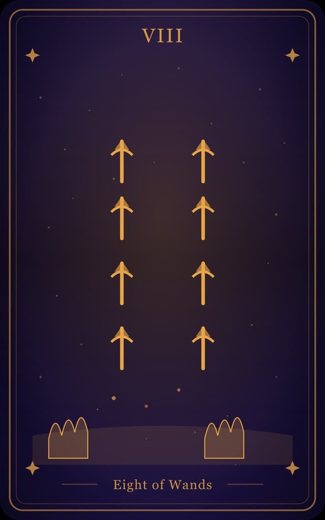 The Eight of Wands Tarot Card Meaning: Swift Action, Momentum & Messages