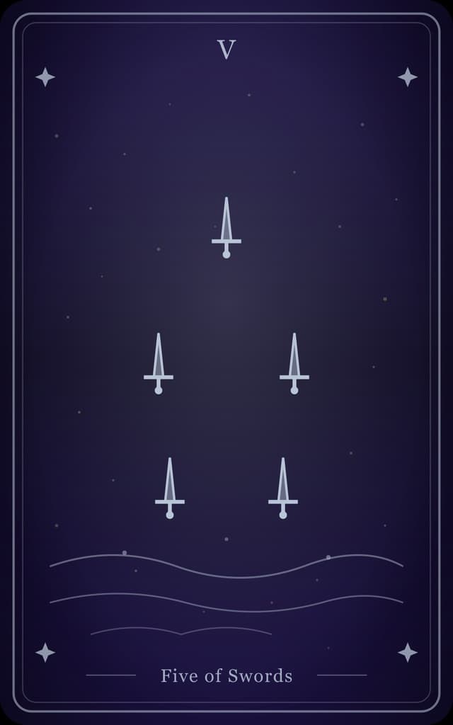 The Five of Swords Tarot Card Meaning: Conflict, Tension, and the Price of Victory
