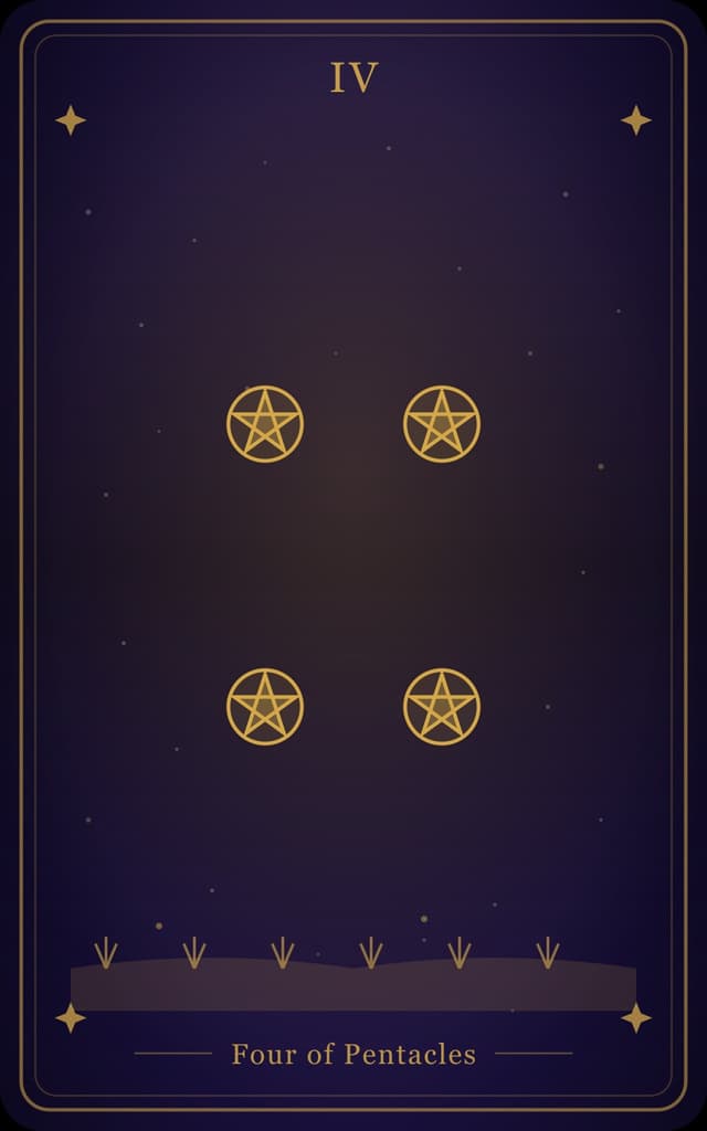Four of Pentacles Tarot Card Meaning: Upright, Reversed & Love