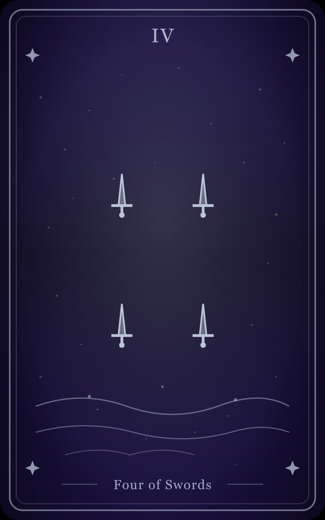 The Four of Swords Tarot Card Meaning: Rest, Recovery, and Mental Reset