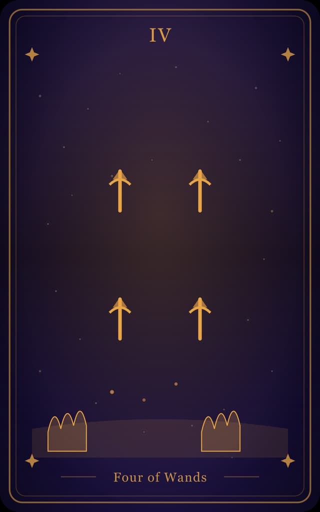 Four of Wands Tarot Card Meaning: Celebration, Home & Harmony