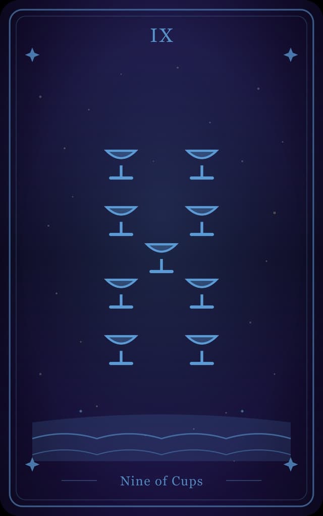 Nine of Cups Tarot Card Meaning: Wish Fulfilled & Emotional Satisfaction