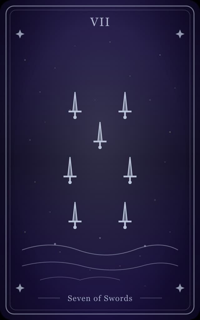 Seven of Swords Tarot Card Meaning: Deception, Strategy & Hidden Truths