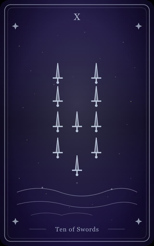 Ten of Swords Tarot Card Meaning: Upright, Reversed & Love Insights