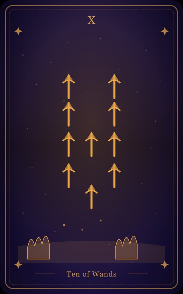 Ten of Wands Tarot Card Meaning: Upright, Reversed & More